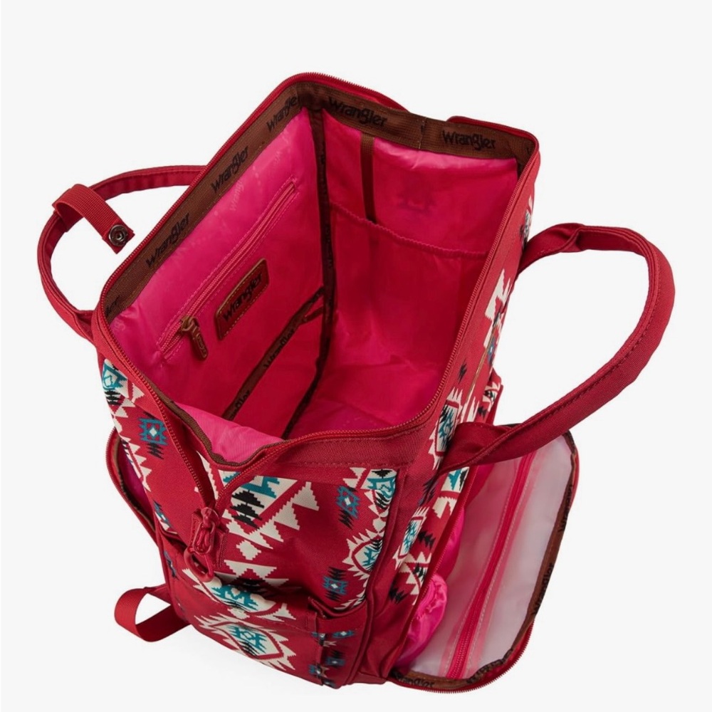 Wrangler Red and Blue Geometric Women's Backpack *Not included in any sales* - Picture 5 of 12
